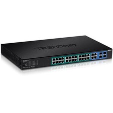 TRENDnet 28-Port 24 x Gigabit | 4 x Shared (RJ-45 or SFP), Black picture