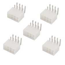5 Pcs Beige 8 Pin Jack 90 Degree TX PCB Power Connector Adapter picture
