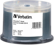 Verbatim CD-R 700MB 52X Ultralife Gold Archival Grade - Branded Surface & Hard C picture