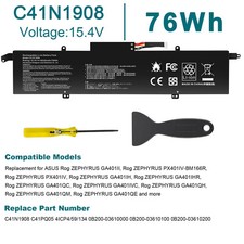 76WH C41N1908 Battery For ASUS ROG Zephyrus G14 GA401 GA401I GA401IH GA401QM NEW picture