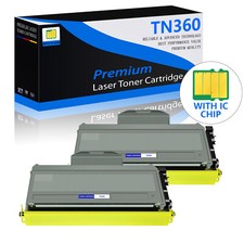 2 Pack Black TN360 Toner Cartridge For Brother HL-2140 2170W MFC-7340 7840W picture