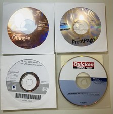 Lot of 4 CD - Microsoft Office XP FrontPage Quicken 2002 + HP PSC2350 Macintosh picture