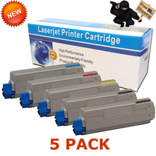5 PK Cyan Magenta Yellow Black Color Toner Set For Okidata Oki C612dn C612n picture