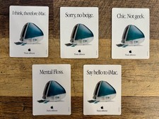 Vintage 1998 Apple iMac G3 Bondi Blue Sticker Set Complete Think Different picture