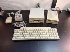 Vintage Apple IIGS Computer Accessory Lot, Mouse, Keyboard, Joystick, Drives picture