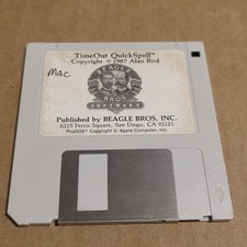 Beagle Bros TimeOut QuickSpell Mac 3.5 Floppy Disk Vintage Spell Checker 1987 picture