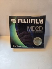 New Sealed Fujifilm MD2D 5.25 in Double Sided Recordable Floppy Disks (10) picture