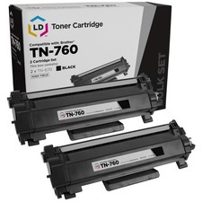 LD Products Toner Cartridge Replacement Brother TN760 TN-760 TN 760 Black 2-Pack picture