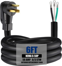 6.6 FT 6 AWG 3 Prong Replacement Power Cord Compatible with NEMA 6-50P 50 Amp 25 picture