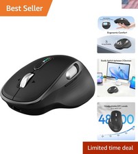 Elegant Wireless Bluetooth Rechargeable Mouse - 8 Programmable Buttons, Black picture