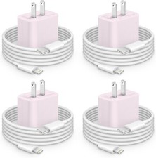 4 Pack Purple 20W Fast Charger i Phone USB C to Lightning Charger Cable picture