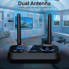IFOFO BLUETOOTH 5.3 TRANSMITTER FOR TV AUDIO W. SCREEN DISPLAY DUAL -  BLACK picture