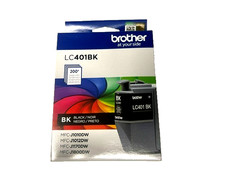 New Genuine Brother LC401 Black  Ink Cartridge In Retail Box Exp 2027-2028 picture