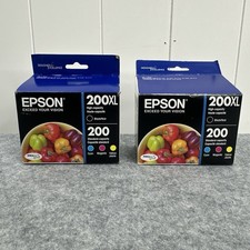 Brand New Epson 200XL Black 200 Cyan Magenta Yellow  (PACK OF 2) - Exp: 03/2025 picture