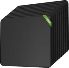 Alfombrilla Raton 10 Pzs Grande 28x21cm Base Antideslizante Borde Cosido Negra picture