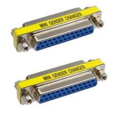 2 Pcs 25-Pin DB25 Serial D-Sub Female to Female Adapter Gender Changer Coupler picture