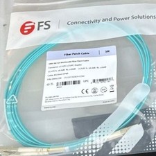 FS OM4 50/125 Multimode Fiber Patch Cable, LC/UPC to LC/UPC Duplex, 3M, Aqua picture