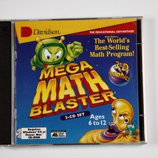 Vintage Davidson Mega Math Blaster 2-CD Set Windows 95 Mac Ages 6-12 Software picture