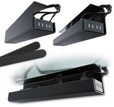 Under Desk Cable Management Tray, No-Screw, 17-Inch, 2-Pack, Black Organizer picture