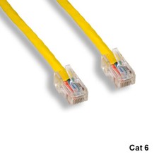 KNTK Yellow 25ft Cat6 UTP Non-Booted Ethernet Patch Cable 24AWG 550MHz RJ45 picture