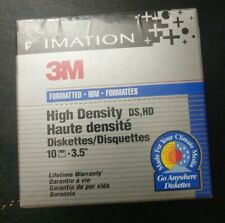 Imation 3M DS HD 3.5in Diskettes Formatted IBM Box of 10 NEW Sealed 1994 picture