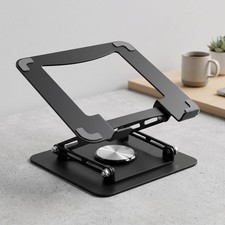 Adjustable Laptop Stand Foldable Aluminum Ergonomic Riser 360° Rotating Base picture