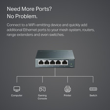 TP-Link TL-SG105 5 Port Gigabit Ethernet Switch Unmanaged Fanless Metal Plug Pla picture