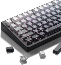 White/Grey Topographic keycap Sets Line Backlit Gradient keycaps Shine Throug picture