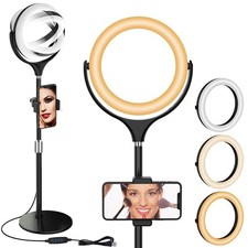 8 inch Desk Ring Light with Stand, Adjustable Computer Circle Light for Video... picture