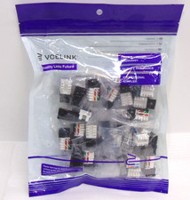 VCELINK RJ45 Cat6 Keystone Jack UL Listed 25-Pack Black Computer Network VCE picture