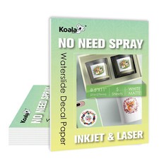 KOALA Waterslide Decal Paper NO NEED SPRAY Matte White for INKJET & LASER 15Pk picture