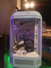 Thermaltake light blueTempered Glass Steel Computer Case with USB Audio Ports picture