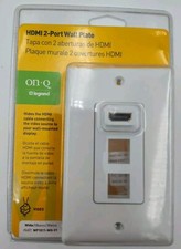 ✅💻🛜HDMI 2-Port Wall Plate On-Q Legrand 2-cables Internet WP1011-WH-V1👀SEE📏📸 picture