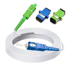 30Ft 10M SM SC/UPC To SC/APC Fiber Optic Patch Cable Armored OS1/OS2 White picture