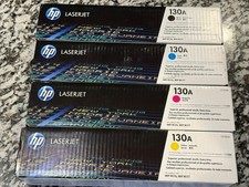 New Genuine HP 130A Toner Set (CF350A CF351A CF352A CF353A) - Sealed In Box picture