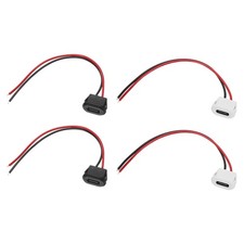 4pcs Type-C Square USB-C Female Socket to 2 Pin Pigtail Extension Wire picture