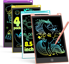 4 Pack LCD Writing Tablet, 8.5 Inch Colorful Drawing Board, Kids Travel Games Ac picture