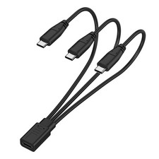 weishan 3-in-1 USB C Splitter Charge Cable, USB-C Female to 3 Type-C Black  picture