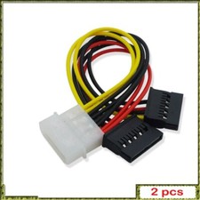 2pcs IDE 4 Pin Male To 2 SATA Female 15 Pin Power Cable Hard Driver Y Type Dual picture