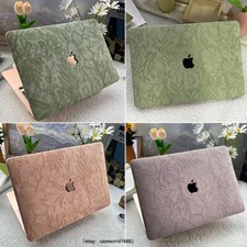 Carved Flower PU Leather Hard Case For Macbook M4 Air 13 15 Pro 14 16 11 12 inch picture