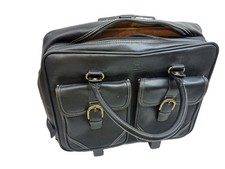 365 Franklin Covey black carryon organizer tote laptop bag suitcase with wheels picture