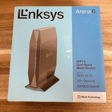 Linksys ARENA 6 AX1800 WIFI 6 Dual-Band Mesh Router E7350 Black New Open Box picture