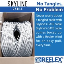 Skyline Cat 6, Solid Bare Copper, CMR Rated, 1000ft Bulk Network Cable, (White) picture