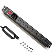 19 inch 1U PDU Rack Mount Power Strips with Energy monitor meter, 7 outlet picture