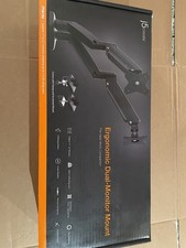 j5create Ergonomic Dual Monitor Desk Mount JTSA102 Black Brand New picture