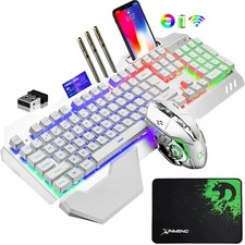 3in 1 Wireless Gaming Keyboard and Mouse Set, Rainbow LED Backlit, 3800mAh picture