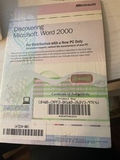 Microsoft Word 2000, sealed unopened package with product key picture