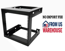 9U Wall Mount Open Frame 19'' Server Equipment Rack Threaded 15 inch depth Black picture