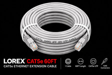 Lorex CAT5e Ethernet Cable 60ft RJ45 Network Extension Cable Gray 18.3m picture