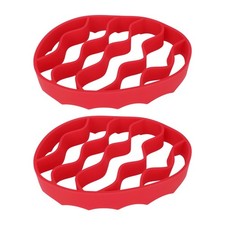 2pcs Silicone Cooker Racks, Oval Silicone Steamer Roasting Cooking Slow Steam... picture